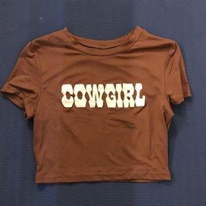 Brown Cowgirl Crop Top (super trendy!)